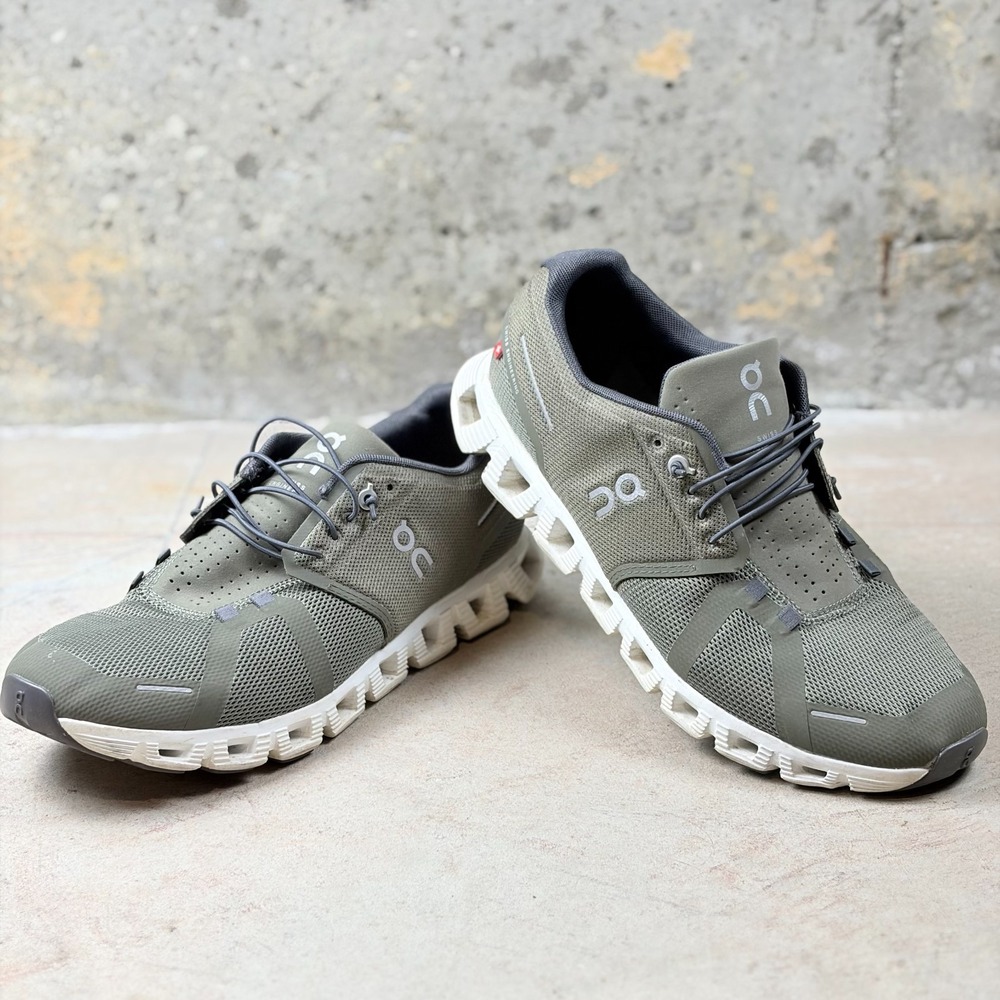 On Cloud 5 59.98912 Men's Sneakers 9.5 Olive Green White Athletic Running Shoes